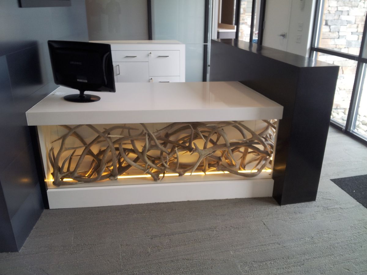 Reception desks by J&M Custom Cabinet Shop