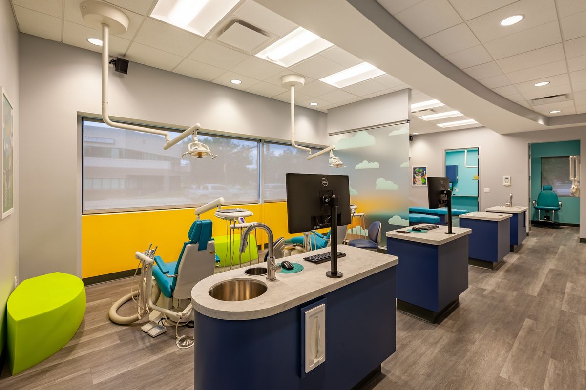 Millwork by J&M Custom Cabinet Shop at Mountain Kids Dentistry, Fort Collins, Colorado